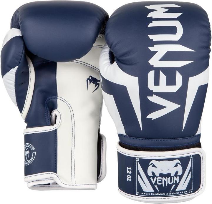 Produktbild Venum Elite Boxing Gloves - White/Navy Blue (12 OZ)