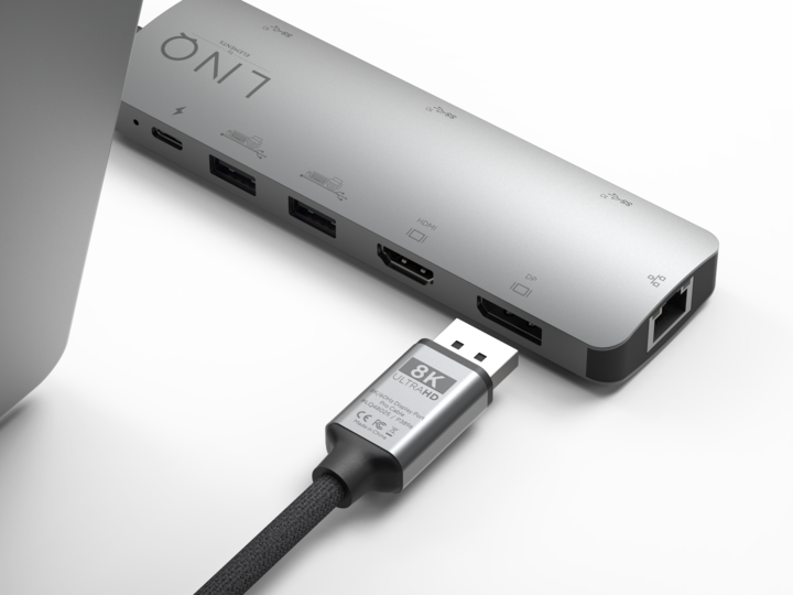 Actual product image LINQ Connects DisplayPort male -> DisplayPort male LQ48025 grey (2 m, DisplayPort)
