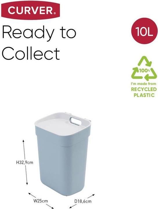 Actual product image Curver Kosz Do Segregacji śmieci 10l /Szarobłękitny/ Jasny Szary (10 l)