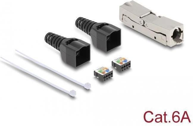 Produktbild Delock RJ45 Verbinder LSA zu LSA mit Knickschutztülle Cat.6A werkzeugfrei (Netzwerkkabel Stecker)