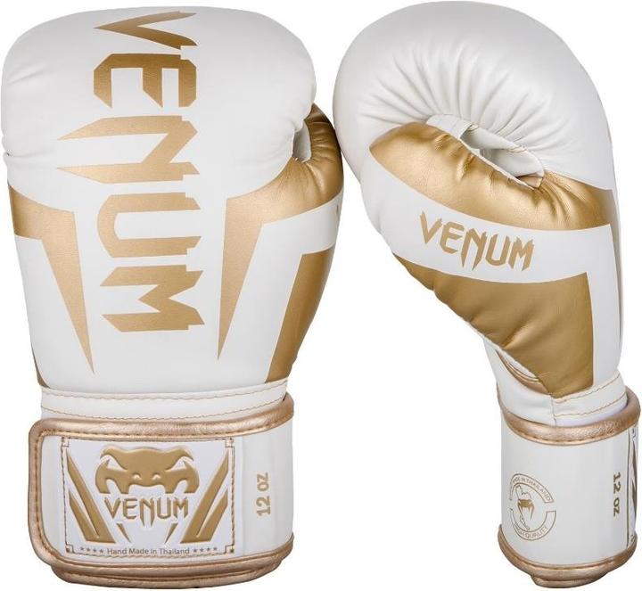 Image du produit Venum Gants de boxe Elite - Blanc/Or - 10oz (14 OZ, Taille unique)