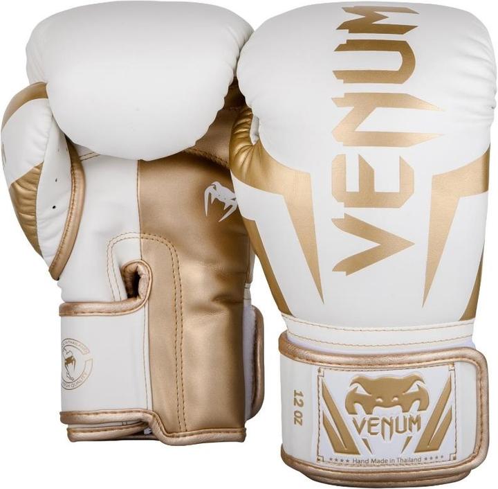 Image du produit Venum Gants de boxe Elite - Blanc/Or - 10oz (14 OZ, Taille unique)