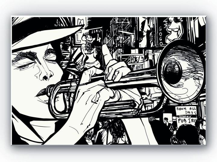 Immagine prodotto Trenddeko Suono di un musicista di strada (45 x 30 cm)