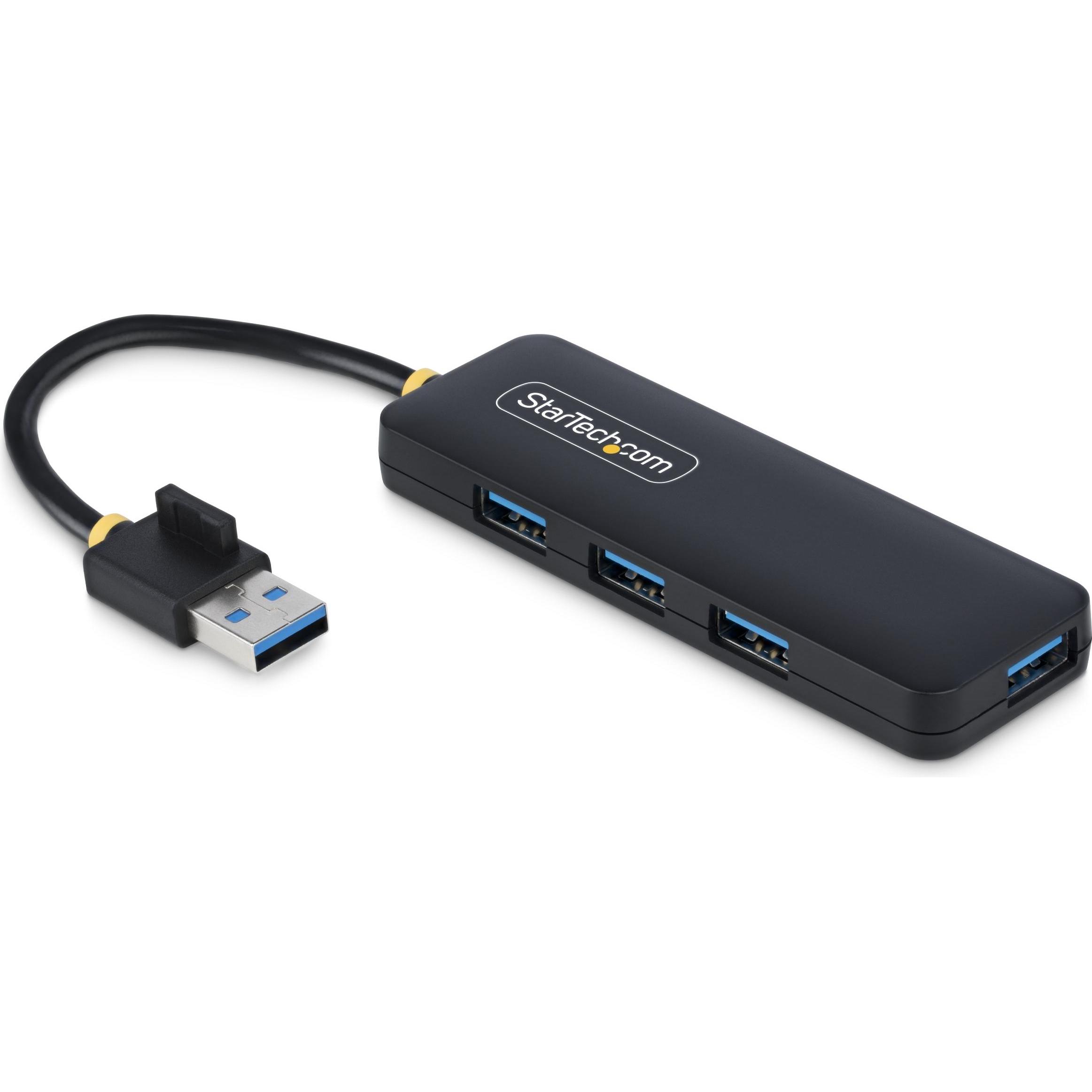 StarTech 4-Port USB-A Hub 5gbps Portable Powered Nms Ns Ctlr (USB-A, 4 porte), Docking station + Hub USB, Nero