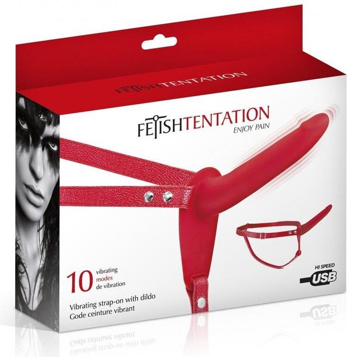 Image du produit Fetish Tentation Gode ceinture rouge vibrant