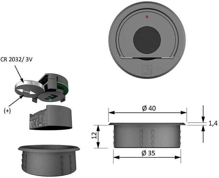 Produktbild Halemeier 1-Kanal Funk-Schalter/Dimmer X-Mitter Smart Set