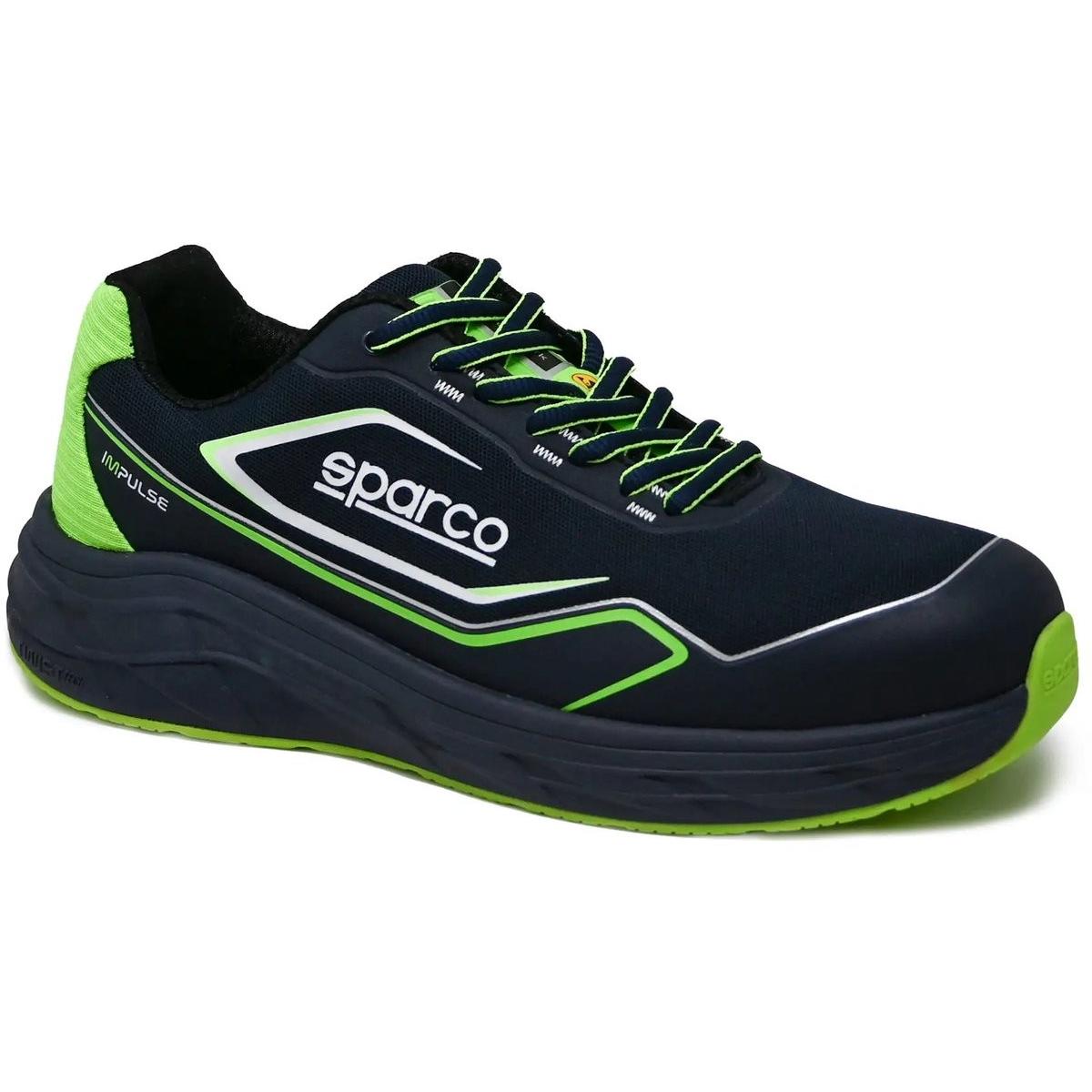 Sparco Herren Grün/Blau Motorsportschuhe, Sicherheitsschuhe Impulse (44)