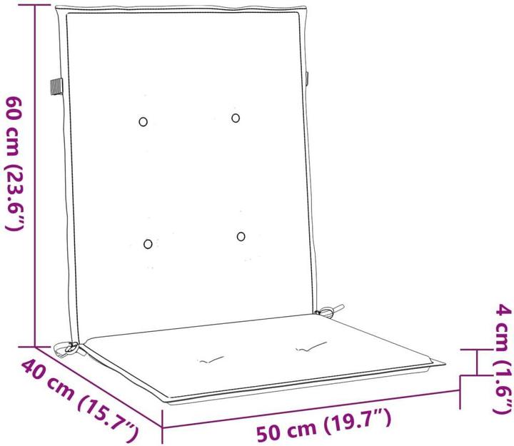 Produktbild vidaXL Gartenstuhlauflage für Niedriglehner (100 x 50 cm)