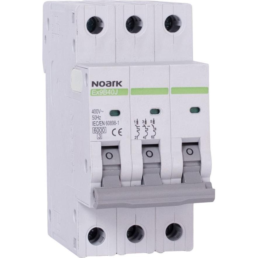 No Name, Interruttore differenziale, Wyłącznik nadprądowy typu slim 6 kA charakterystyka B 10 A 3-bieg. (tipo Ex9B40J 3P B10) (110746)