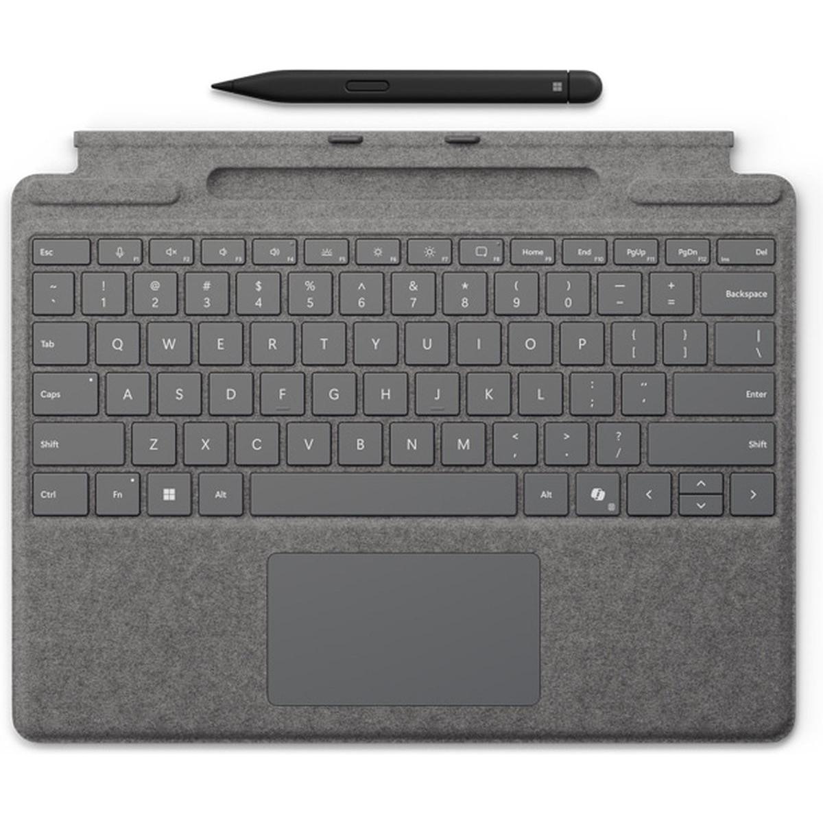 Microsoft Tastiera Surface Pro con penna sottile per le aziende (Francese, Docking), Tastiera, Grigio