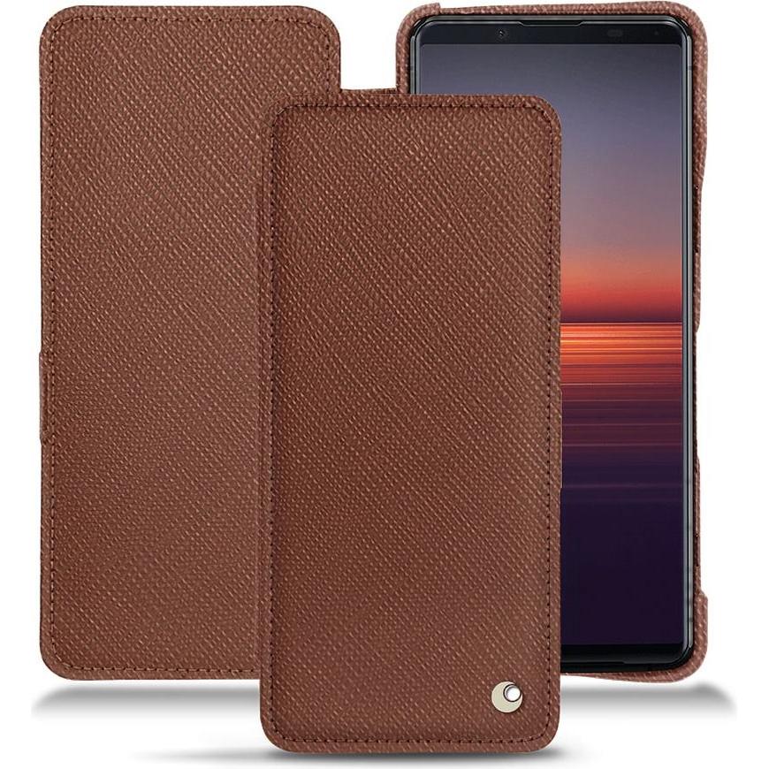 Noreve Lederschutzhülle horizontal (Sony Xperia 5 II), Smartphone Hülle, Braun