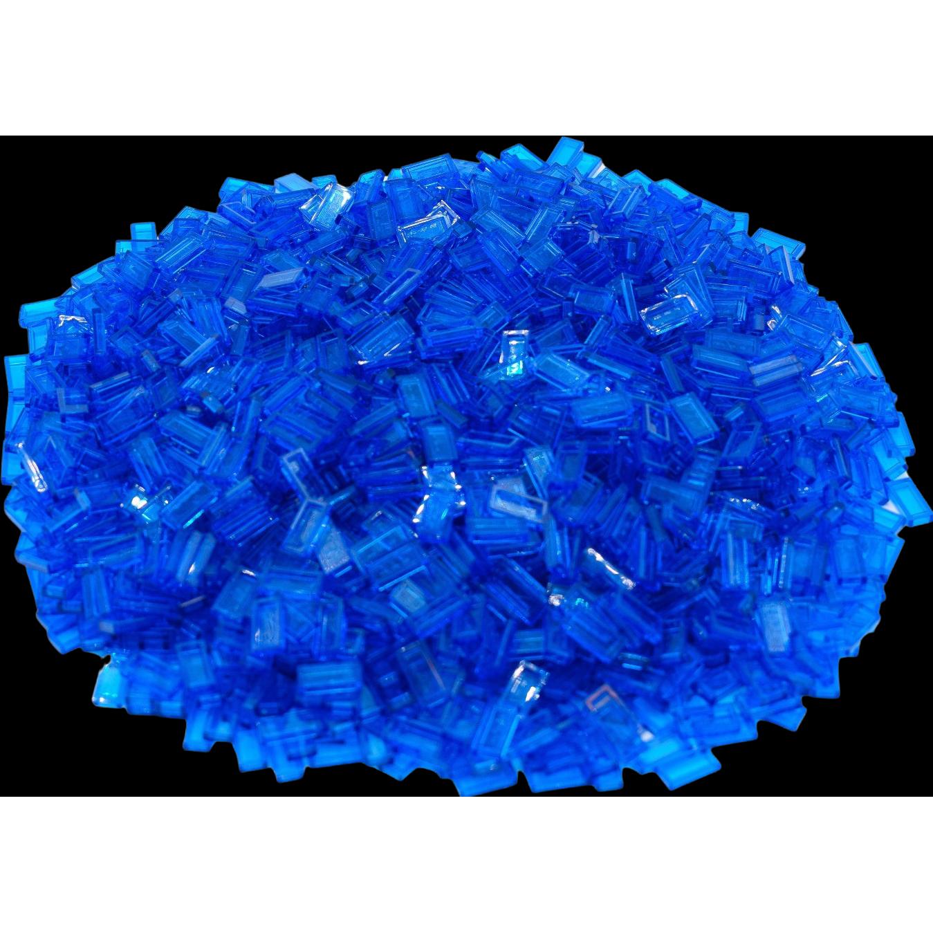 LEGO 1x2 Fliesen transparent Dunkelblau - 50 Stück - Trans blue tile 3069b (LEGO Zubehör)