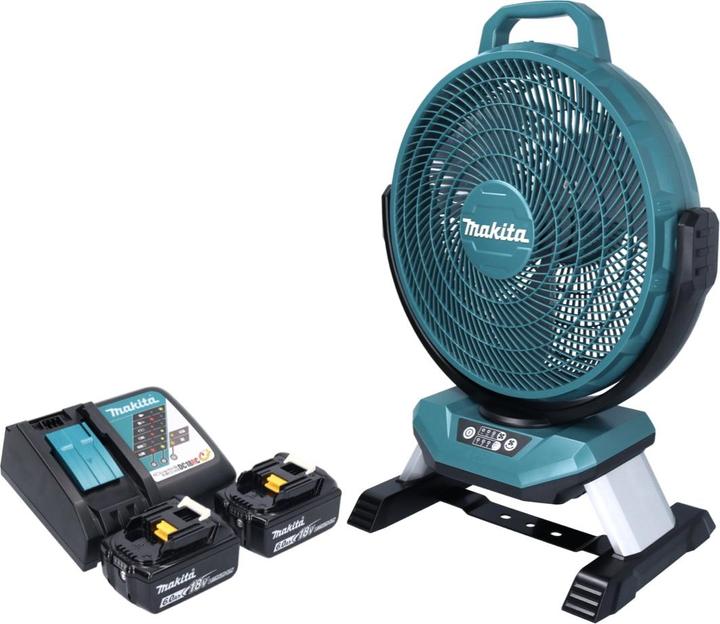 Actual product image Makita DCF 301 RG Battery Fan Fan 18 V 33 cm + 2x Battery 6.0 Ah + Charger