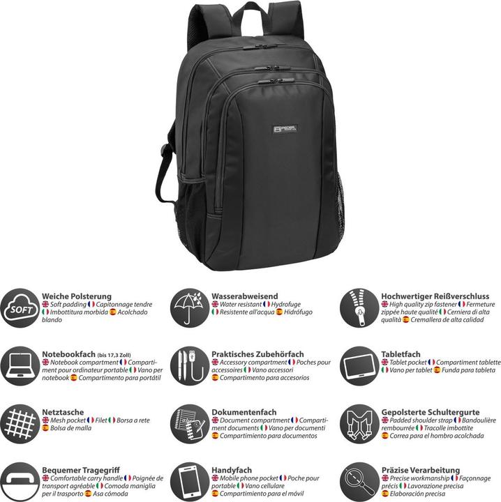 Actual product image Pedea Backpack "First One" 17.3" (43.9cm), black/grey