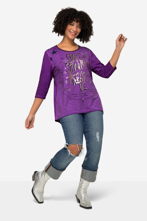 Produktbild Angel of Style T-Shirt, oversized, Metallic-Stern, Rundhals, 3/4-Ärmel (48)