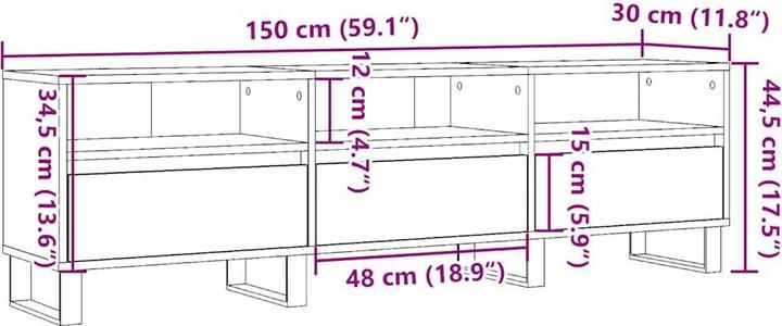 Produktbild vidaXL TV-Schrank (30 x 150 x 44.50 cm)