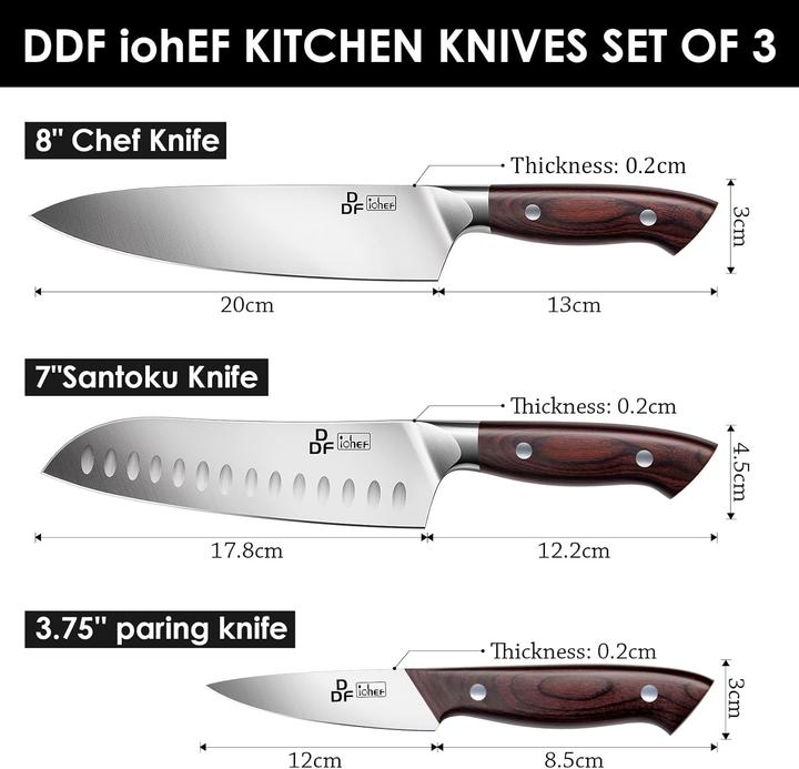 Produktbild DDF IohEF 3-teiliges Küchenmesserset (20 cm)