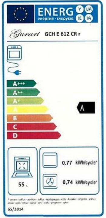 Etichetta energetica Gurari GCH E 612 CR r