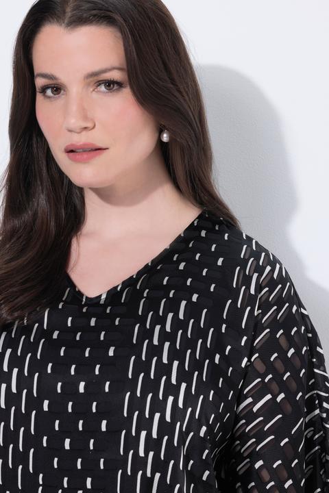 Actual product image Ulla Popken Oversized Patchwork Mesh Blouse (46, 48)