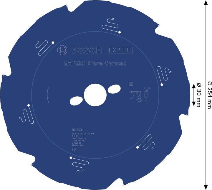 Actual product image Bosch Professional Zubehör Circular saw blade Expert for Fibre Cement, 254 x 30 x 2.4 mm, 6