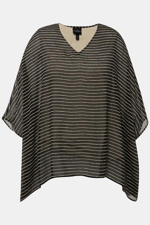 Actual product image Ulla Popken Textured Stripe Layered Blouse (42, 44)