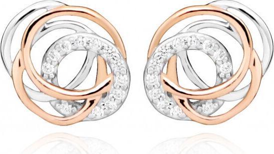 Immagine prodotto Silver Cat Eleganti orecchini bicolore con zirconi SC407