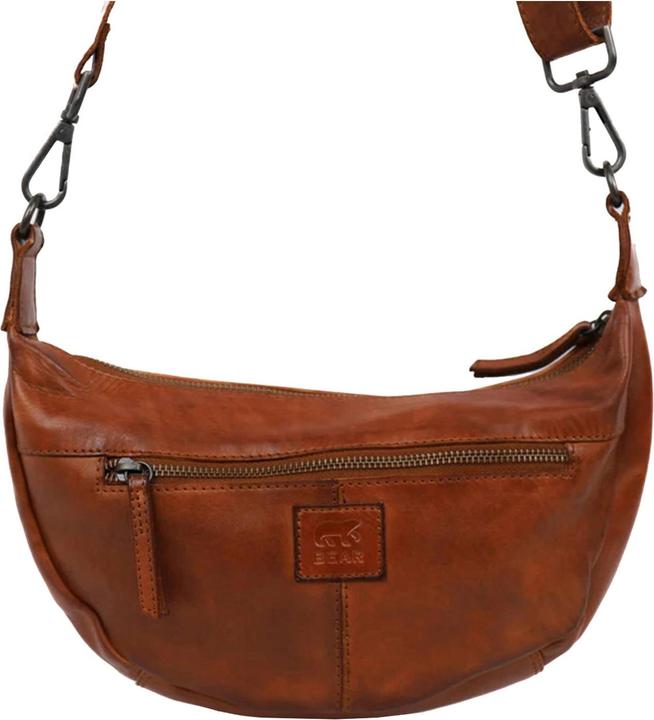 Bear Design Kleine Crossbodytas / Schoudertas Dames - Leer - Clara - Cognac