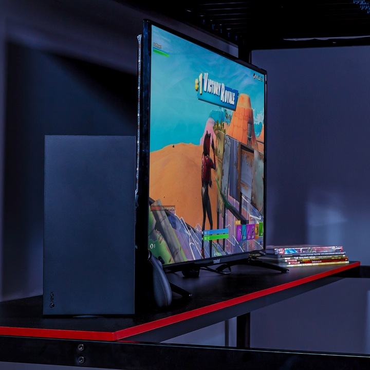 Produktbild X Rocker Xrocker Hq High Sleeper Gaming Bed With Desk - Black And Red