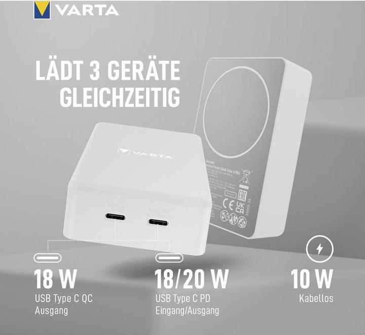 Produktbild Varta Mag Pro Wireless PB 10000 mAh (10000 mAh, 20 W, 37 Wh)