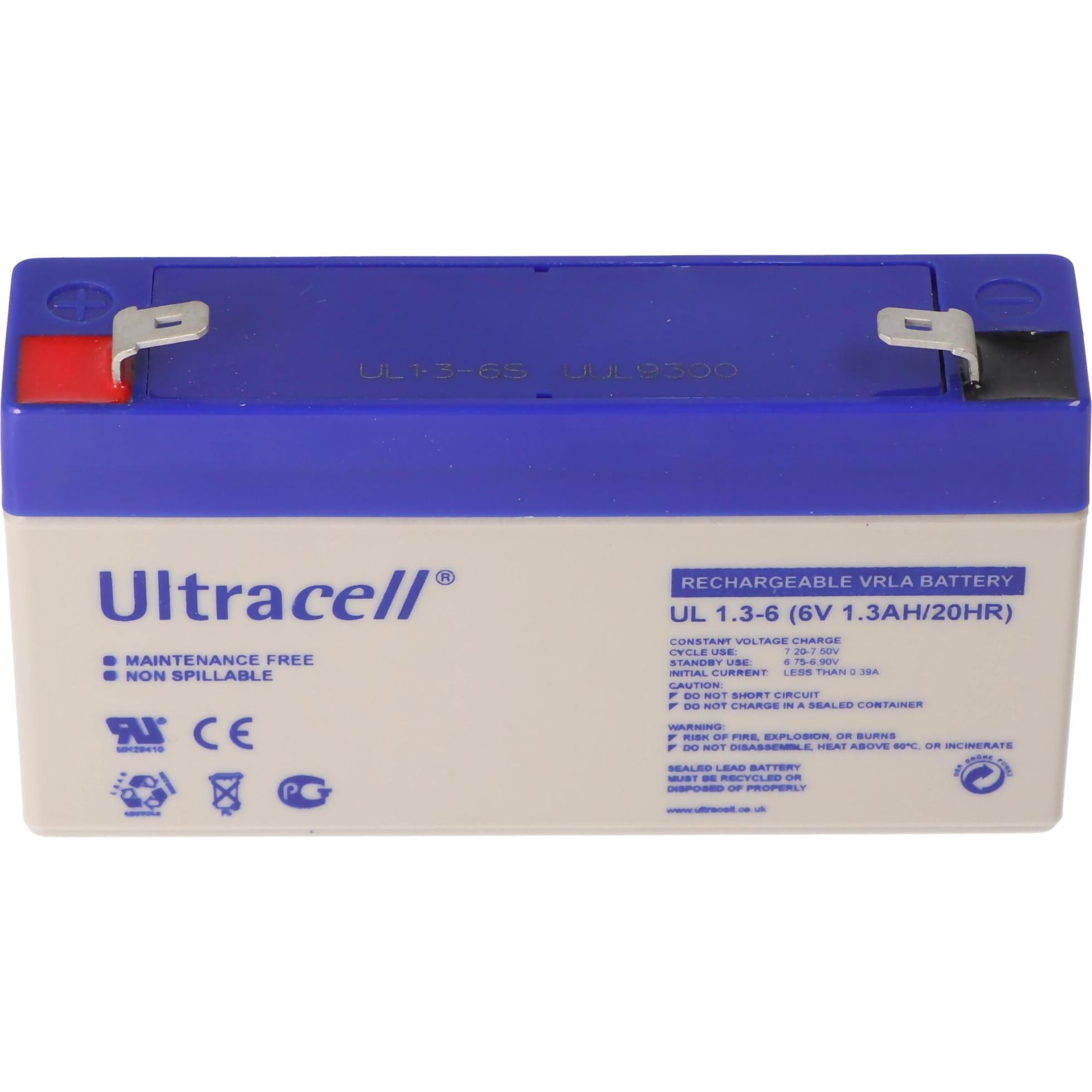 Thumbnail - Ultracell, Versorgungsbatterie, Akku UL1.3-6 (6 V, 1.30 Ah)