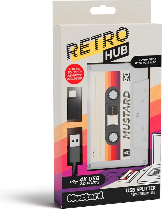 Actual product image Mustard - Cassette Hub (USB-A, 4 ports)