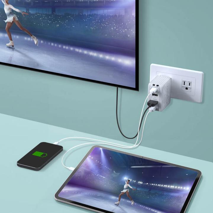 Produktbild AVerMedia Ladedock, EliteGO (GC313Pro) White, 100W GaN, HDMI (Mac, Windows)
