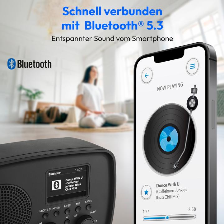 Image du produit Medion LIFE DAB+ Radio DRE-1 schwarz (DAB+ DAB, Bluetooth, WiFi)