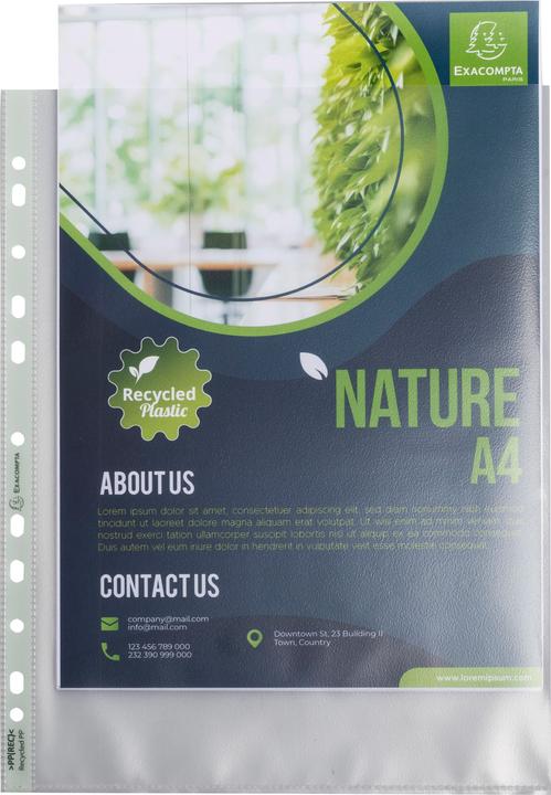 Produktbild Exacompta Beutel mit 50 Prospekthüllen, genarbt, Recycling-PP 90, für A4+, Forever (50 x)