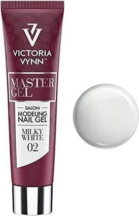 Actual product image Visconti Di Modrone Victoria Vynn Master Gel UV LED Modeling Acrylic Builder Gel 60g 02 Milky White (Artificial nails, 02 Milky White)