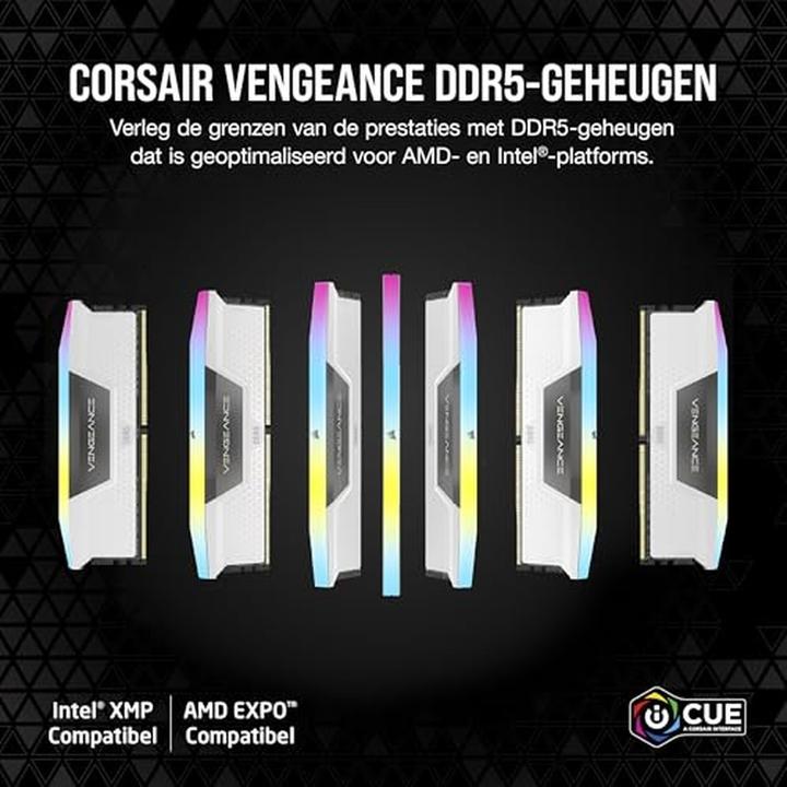Actual product image Corsair RAM D5 6400 32GB C32 Vengeance RGB K2 W (2 x 16GB, 6400 MHz, DDR5 RAM, DIMM)