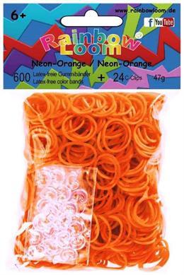 Produktbild Rainbow Loom Silikonbänder Neon-Orange Opaque (600 Stk.)
