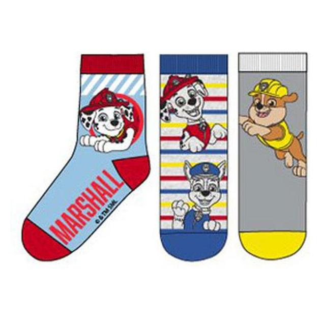Procos, Jungen, Socken, Paw Patrol Marshall Kindersocken 27/30, Mehrfarbig, (3er Pack, 27 - 30)