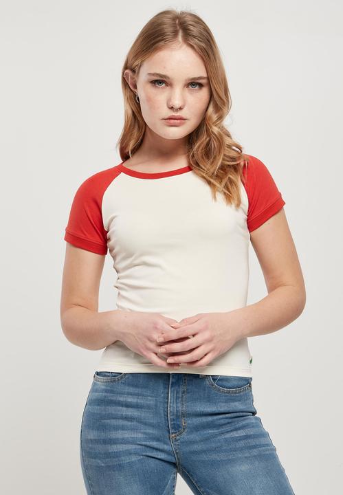 Image du produit Urban Classics Tee-shirt de base-ball rétro pour femmes Organic Stretch Short (S)