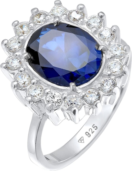 Elli Ring Cocktailring Saphirblau Royal Zirkonia 925 Silber (54, 925 Silber)