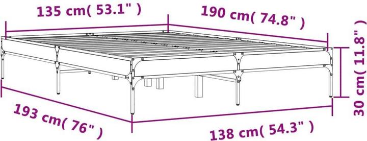 Immagine prodotto vidaXL Bettgestell (135 x 190 cm)
