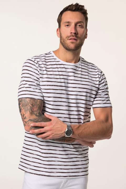 Produktbild JP1880 JP 1880 Herren grosse Grössen T-Shirt, Halbarm, Ringel offwhite 5XL 836180200-5XL (5XL)