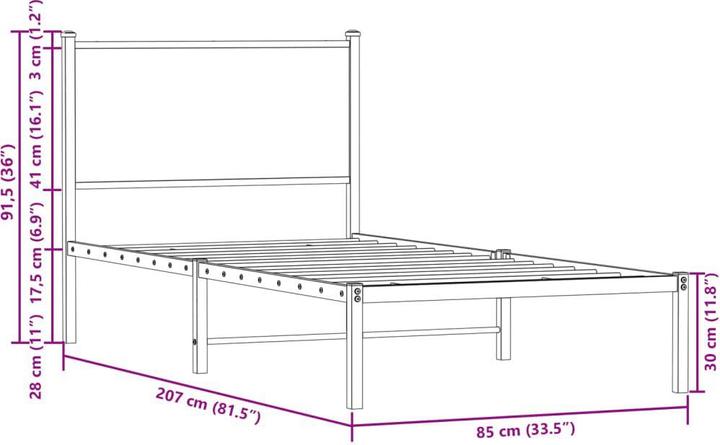 Image du produit vidaXL Bettgestell (80 x 200 cm)
