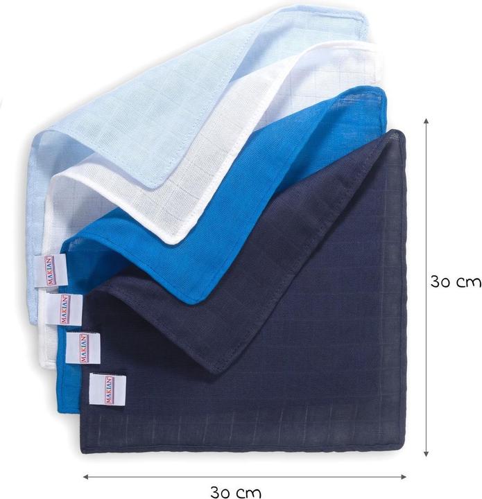Actual product image Makian Mulltuch / Spucktuch / Pflegetuch 4er Pack (30 cm, 30 cm)