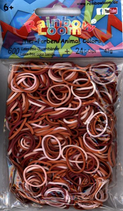 Actual product image Rainbow Loom Elastic bands animal colours mix (600 pcs.)