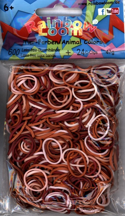 Produktbild Rainbow Loom Gummibänder Tierfarben Mix (600 Stk.)