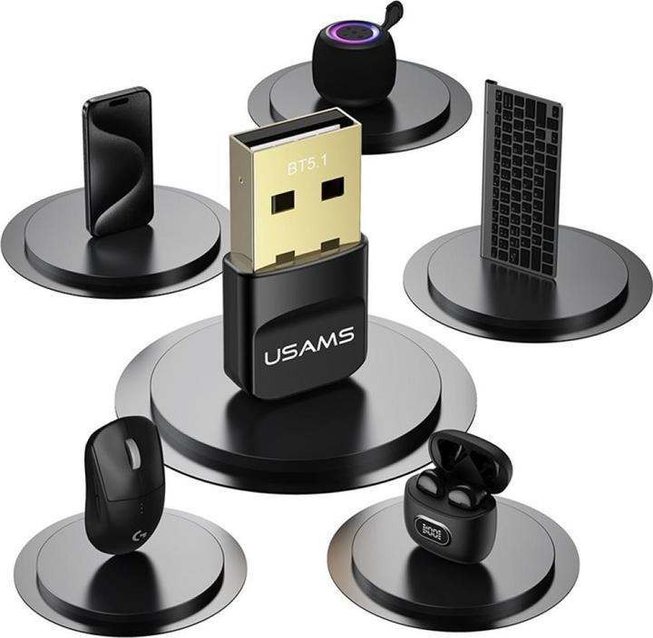 Actual product image Usams Adapter USB Bluetooth ZB321 5.1 czarny (Transmitter & Receiver)