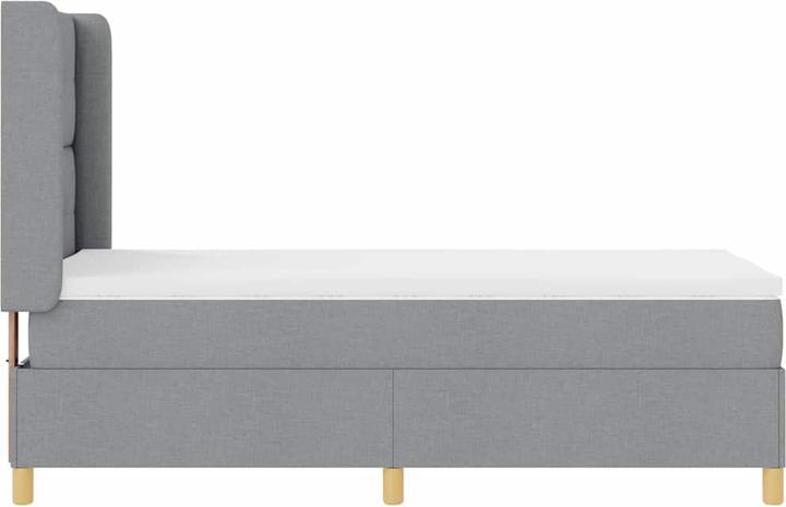 Produktbild vidaXL Boxspringbett Mit Matratze & Led Stoff Hellgrau (90 x 200 cm)