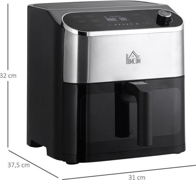 Image du produit Swisshandel24 Friteuse à air chaud Airfryer écran tactile 6,5 L 1350 W Minuterie 4en1, fenêtre de contrôle