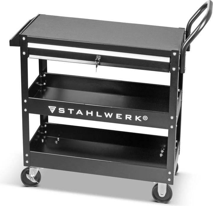 Produktbild Stahlwerk Werkzeugwagen WZE-3 ST mit 150 kg Tragkraft, abschliessbarer Schublade (1 x)